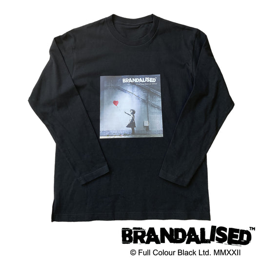 【 バンクシー ロングTシャツ 】"Balloon girl" ブラック メンズ レディース ストリートアート 正体不明